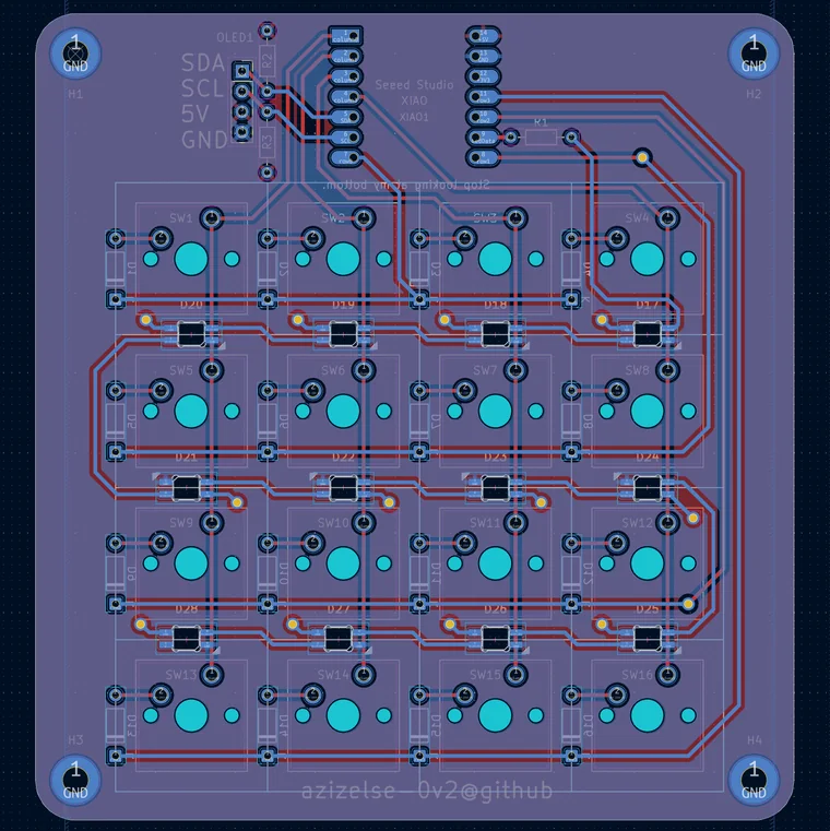 Macropad PCB layout in KiCad
